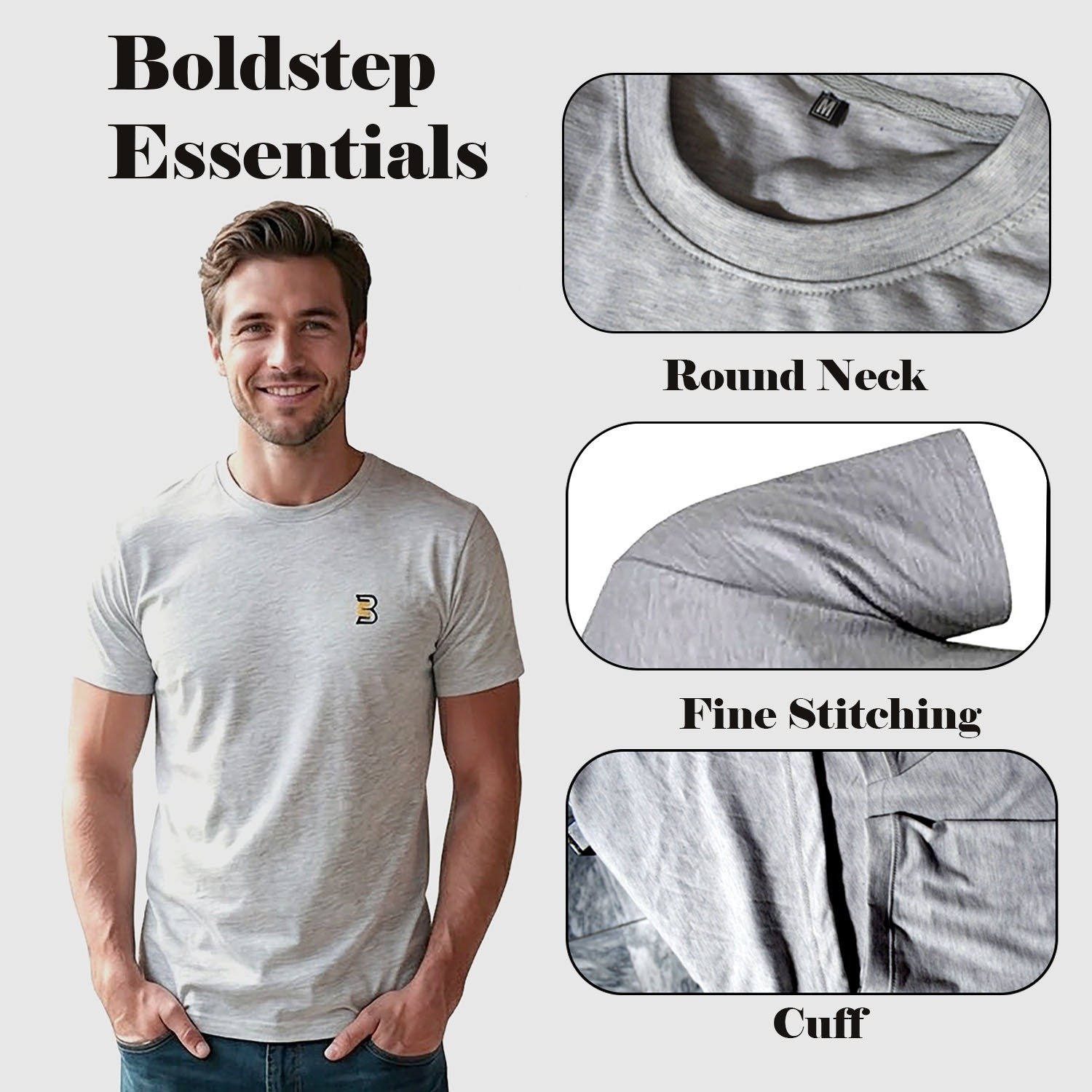 boldstep essentials mens t shirts – cotton blend plain novelty men's t shirts, short sleeve crew neck t shirts for man, premium ringspun cotton t shirt pack of 3 (3 color in 1 pack ( black*1/ navy*1/ grey*1) ) boldstep essentials mens t shirts – cotton blend plain novelty men's t shirts, short sleeve crew neck t shirts for man, premium ringspun cotton t shirt pack of 3 (3 color in 1 pack ( black*1/ navy*1/ grey*1) )
